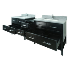 Load image into Gallery viewer, 62&quot; Black Gemma Vanity with Concrete Leather Quartz