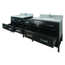 Load image into Gallery viewer, 74&quot; Black Gemma Vanity with Concrete Leather Quartz