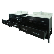 Load image into Gallery viewer, 74&quot; Black Gemma Vanity with Topaz Quartz