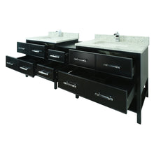 Load image into Gallery viewer, 74&quot; Black Gemma Vanity with Topaz Quartz