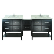 Load image into Gallery viewer, 74&quot; Black Gemma Vanity with Topaz Quartz