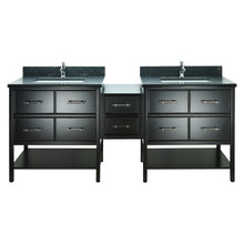 Load image into Gallery viewer, 74&quot; Black Gemma Vanity with Moonlight Black Quartz