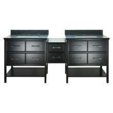 Load image into Gallery viewer, 62&quot; Black Gemma Vanity with Moonlight Black Quartz