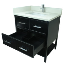 Load image into Gallery viewer, 30&quot; Black Gemma Vanity with Silk White Quartz