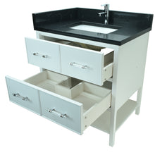 Load image into Gallery viewer, 24&quot; White Gemma Vanity with Moonlight Black Quartz