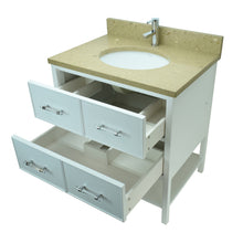 Load image into Gallery viewer, 24&quot; White Gemma Vanity with Royal Brown Quartz