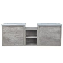 Load image into Gallery viewer, 62&quot; Casey LED Double Sink Vanity with Middle Cabinet