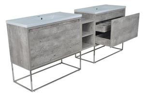 94" Casey LED Double Sink Vanity with Middle Cabinet