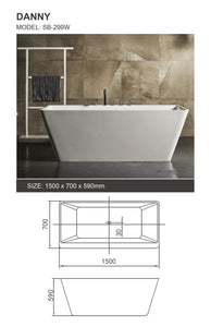 Danny SB-299 Acrylic Freestanding Bathtub